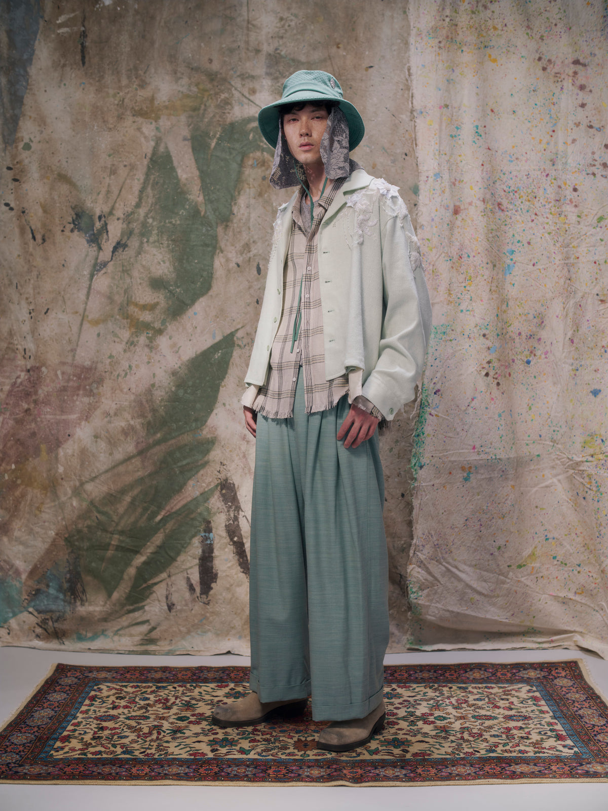 Open-Collar Blouson〝Date With Mom〟 Mint【Delivery in March 2027】