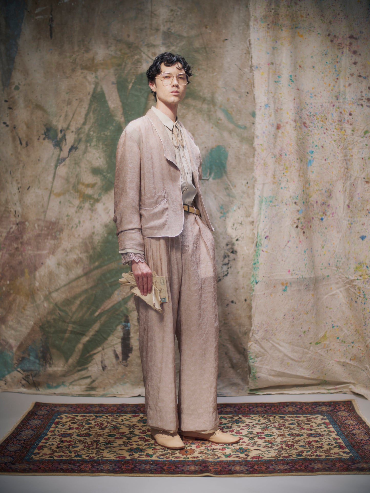 Jacquard Smoking Jacket Beige【Delivery in March 2027】