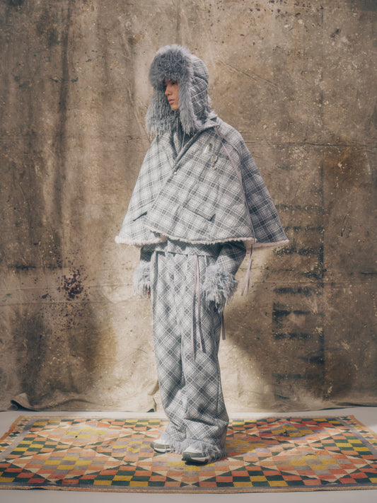 Double-pleated trousers check【Delivery in August 2026】