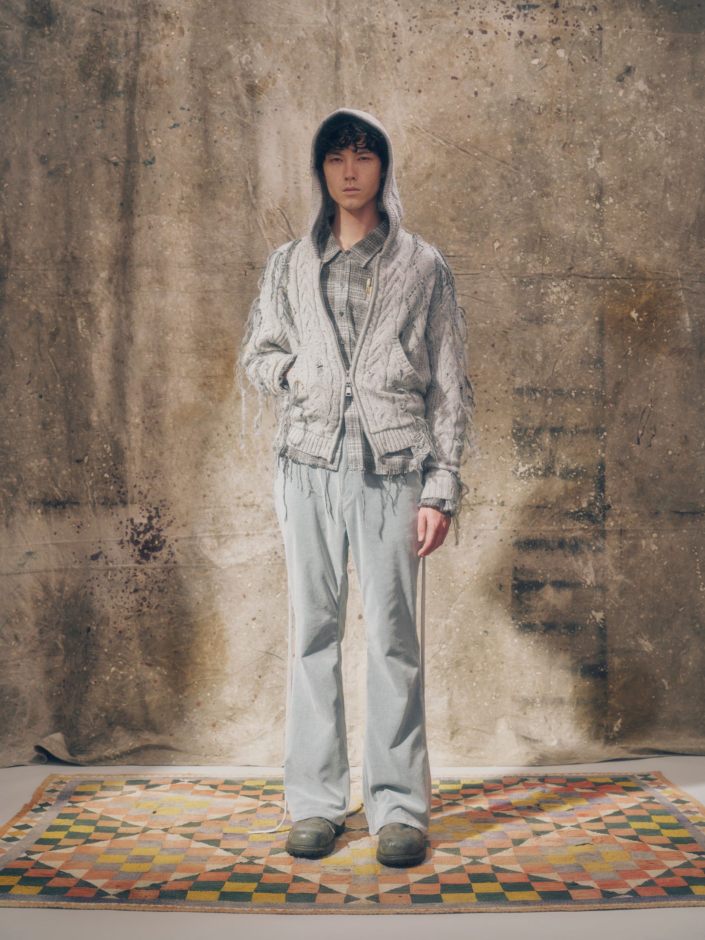 Corduroy flares gray【Delivery in August 2026】
