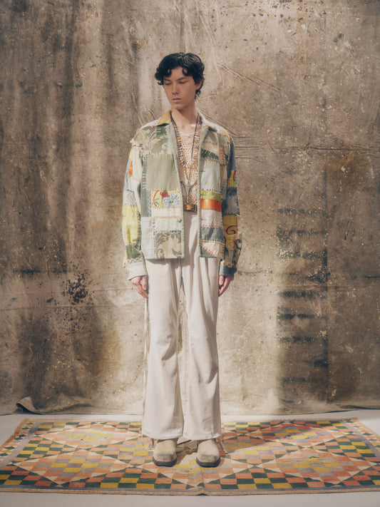 Patchwork shirt crystallized 【Delivery in August 2026】【One of a Kind】