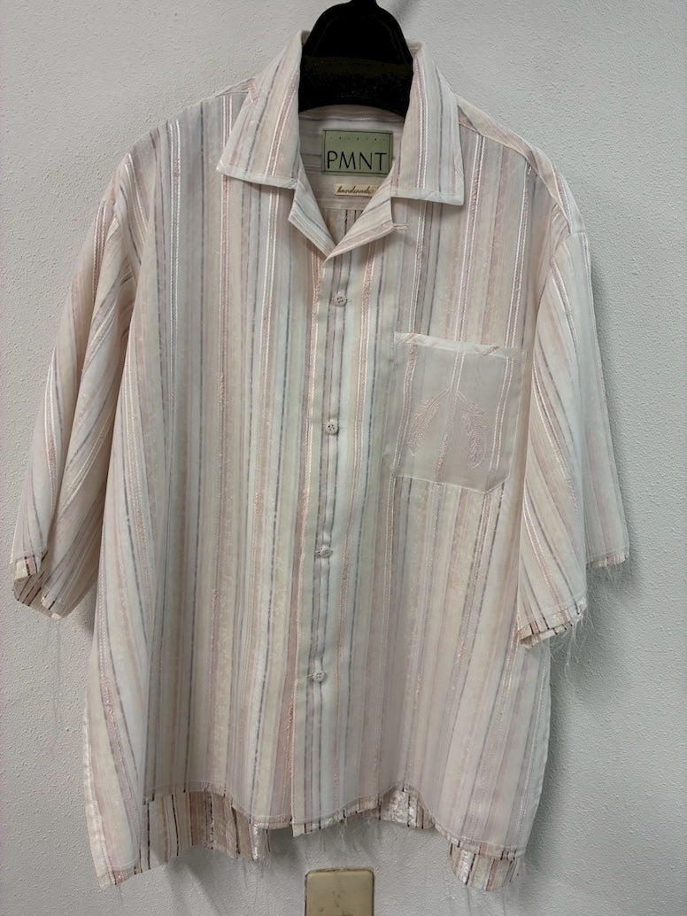 Layered Bowling Shirt 〝White Riot〟 Pink【Delivery in February 2027】