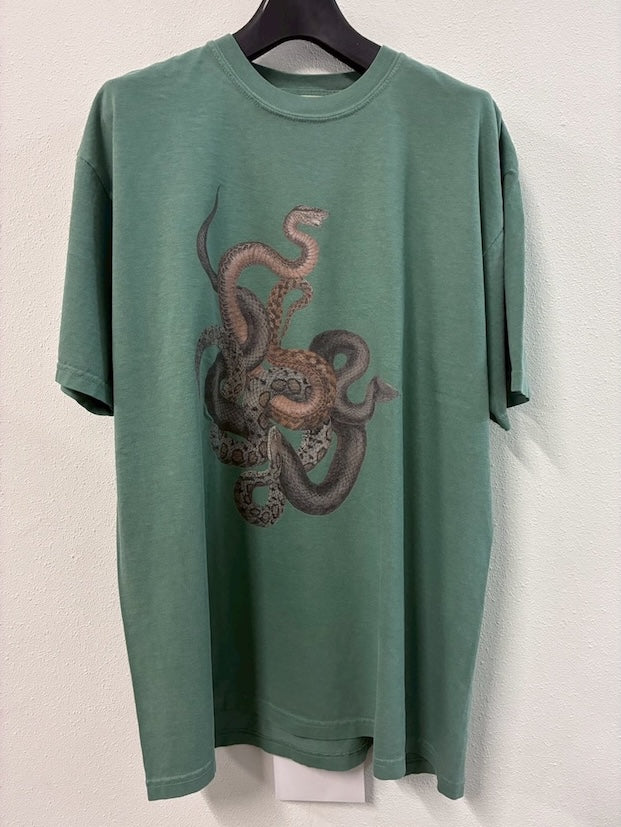 Snake Print T-Shirt Green【Delivery in March 2027】