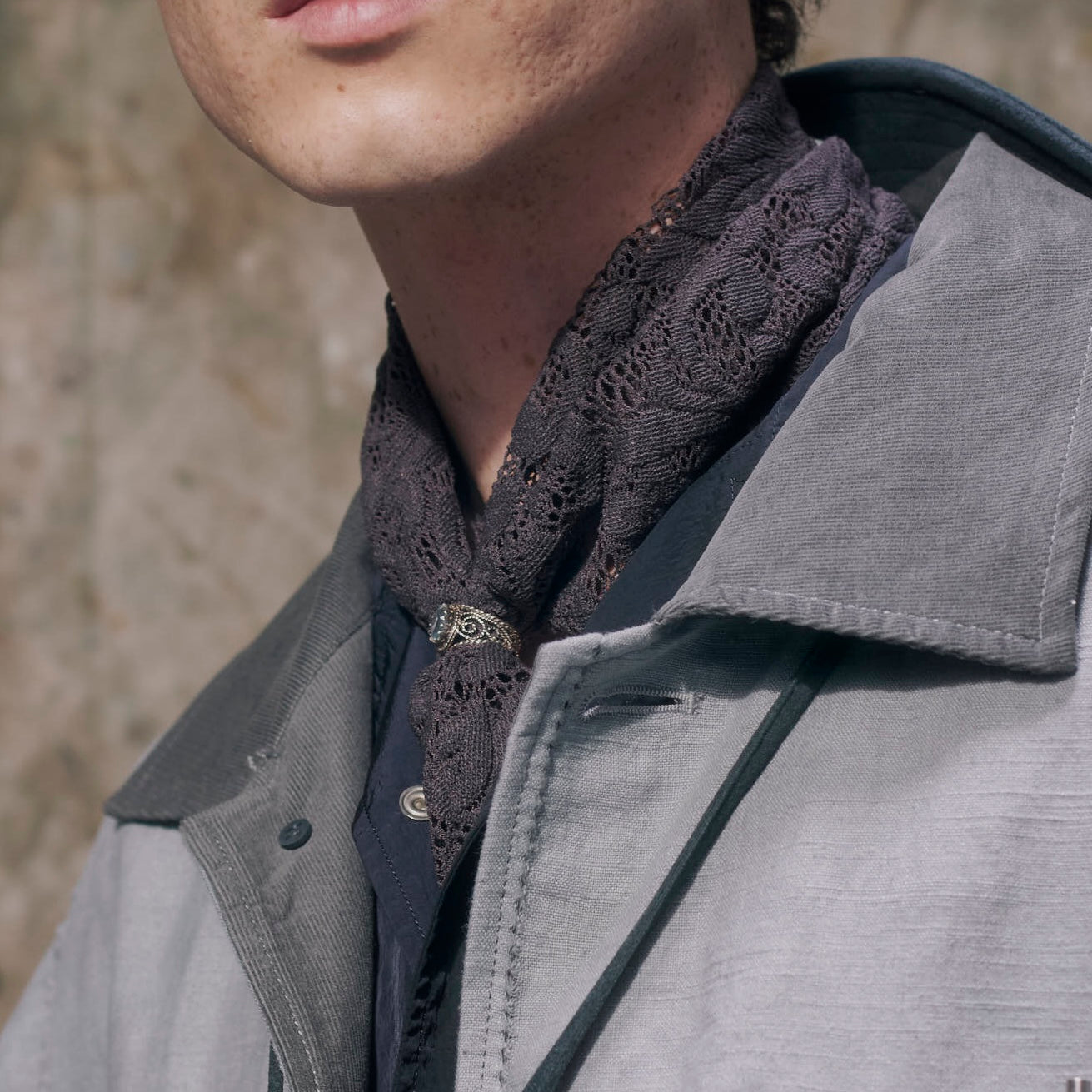Lace Scarf Gray【Delivery in February 2027】