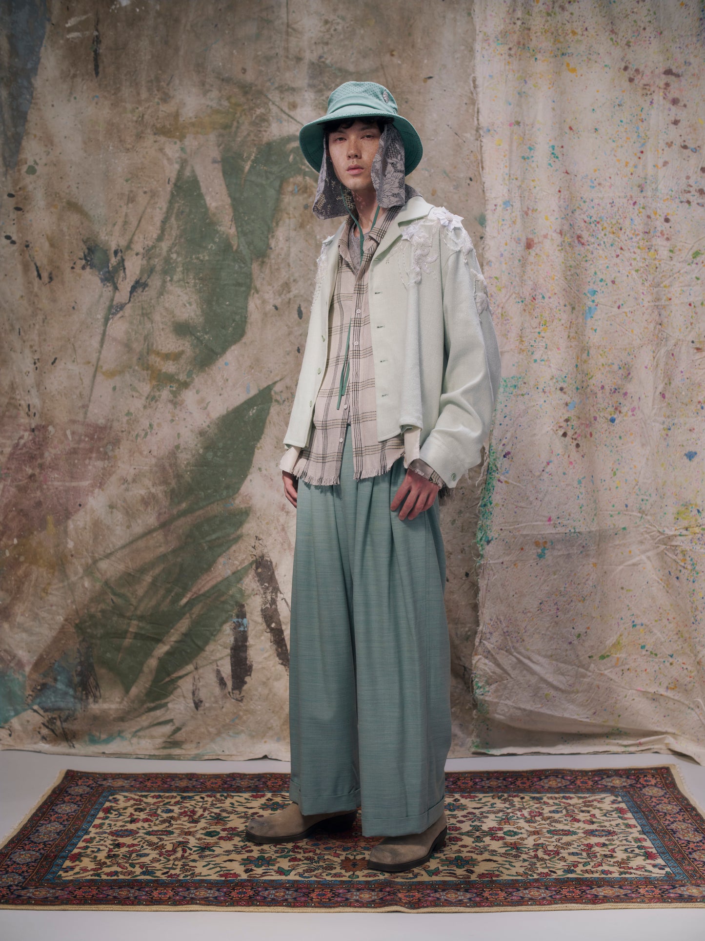 Open-Collar Blouson〝Date With Mom〟 Mint【Delivery in March 2027】