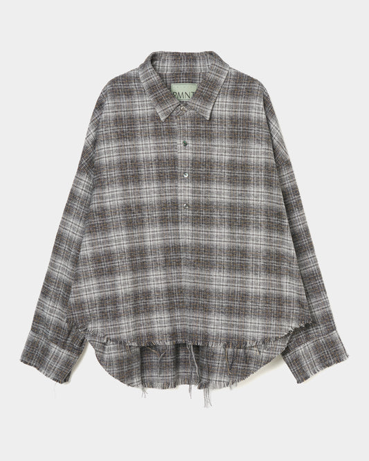 Cropped cutoff flannel shirt gray 【Delivery in August 2026】