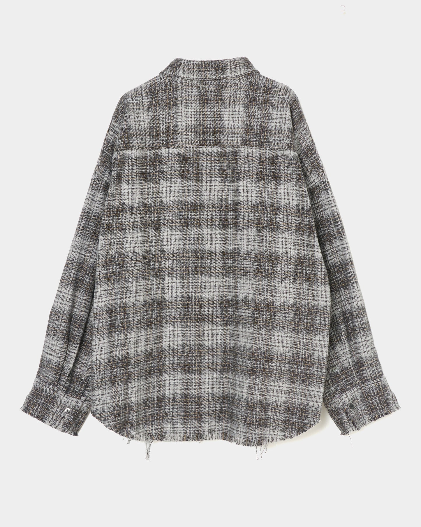 Cropped cutoff flannel shirt gray 【Delivery in August 2026】