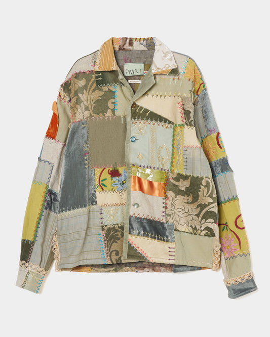 Patchwork shirt crystallized 【Delivery in August 2026】【One of a Kind】