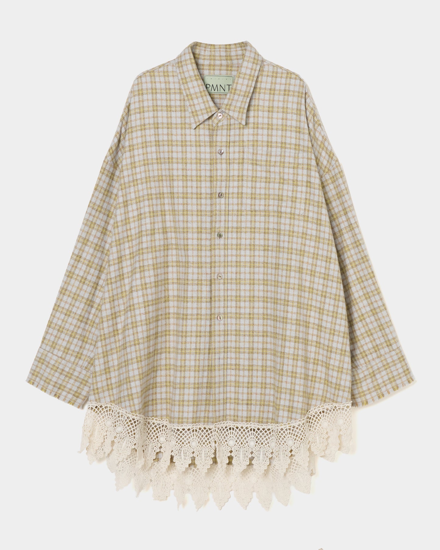 Lace - hem check shirt 【Delivery in August 2026】