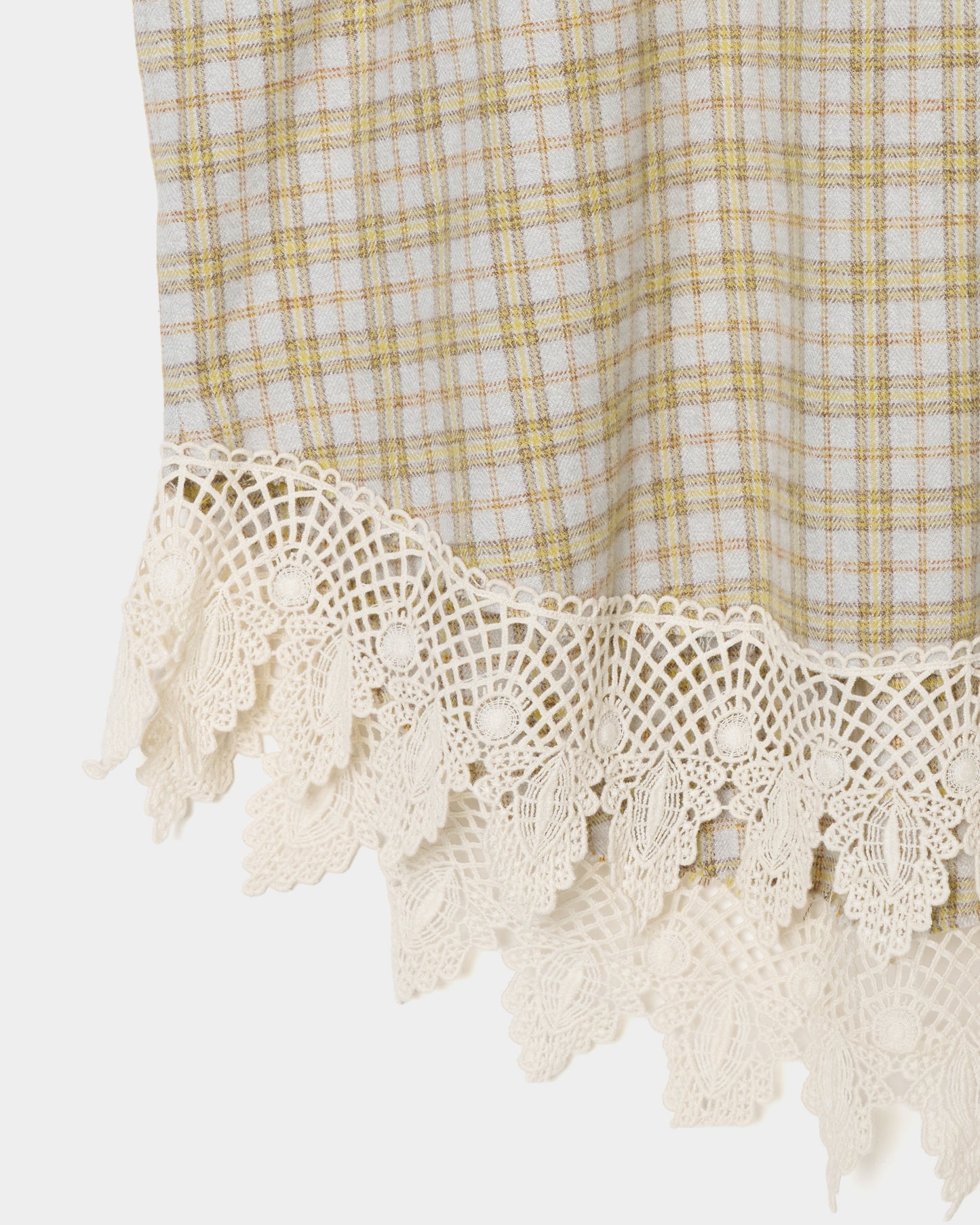 Lace - hem check shirt 【Delivery in August 2026】