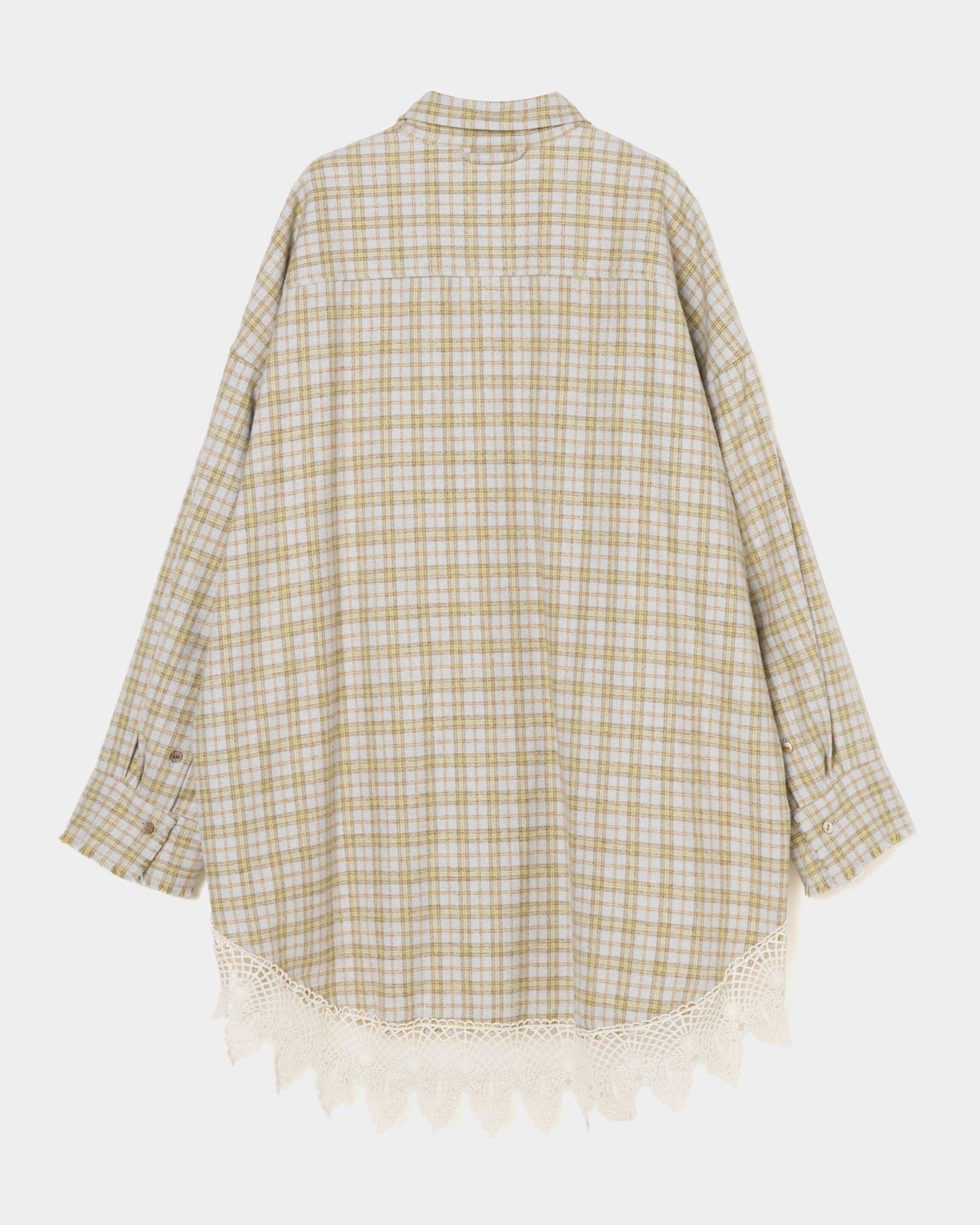 Lace - hem check shirt 【Delivery in August 2026】