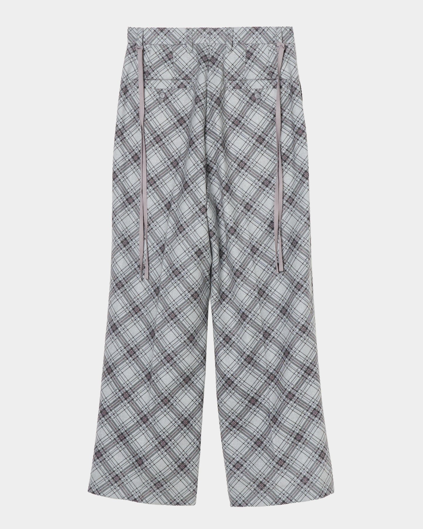 Double-pleated trousers check【Delivery in August 2026】