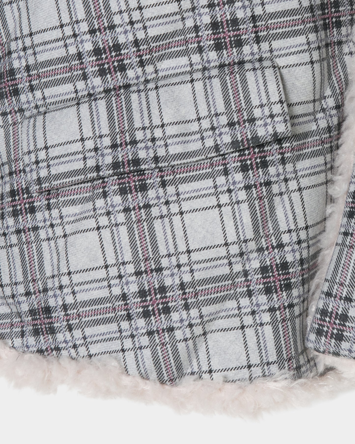 Shearling check cope coat 【Delivery in August 2026】