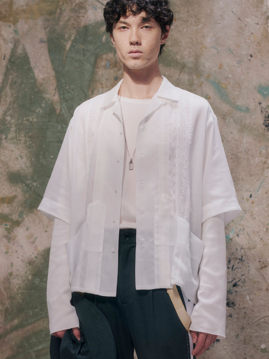 Sheer Guayabera shirt【Delivery in March 2027】