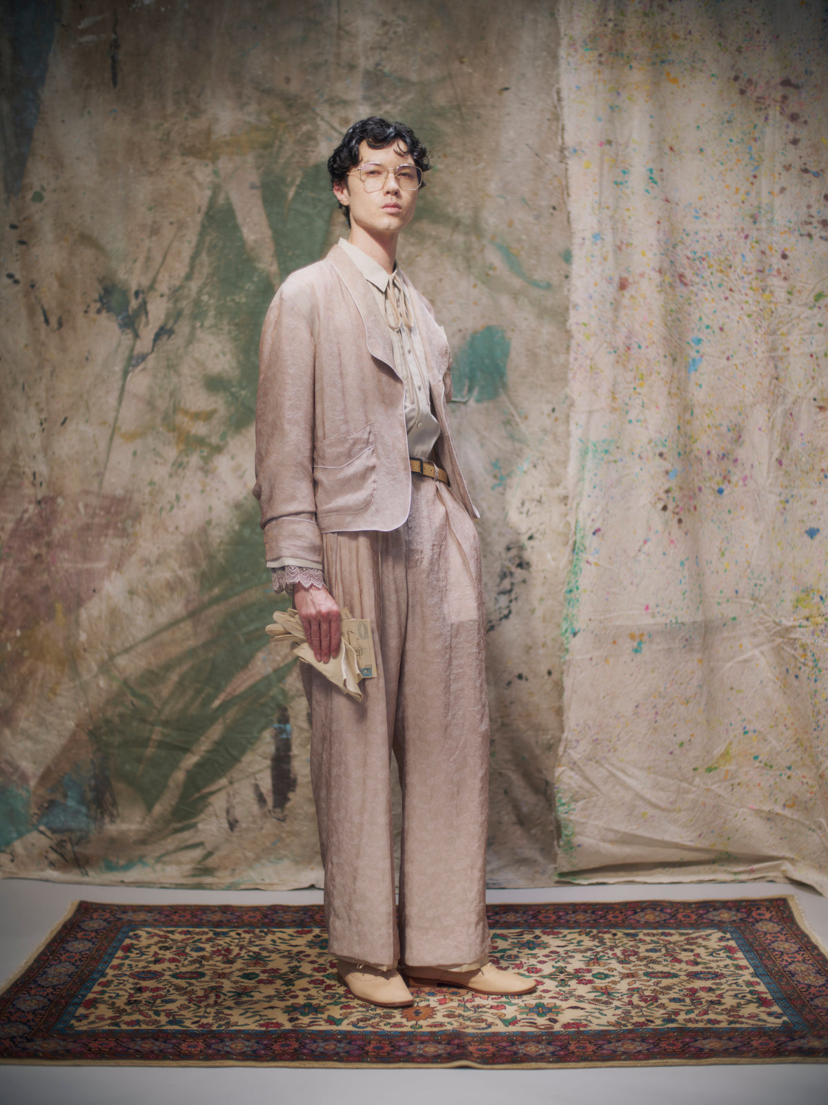 Jacquard Smoking Jacket Beige【Delivery in March 2027】