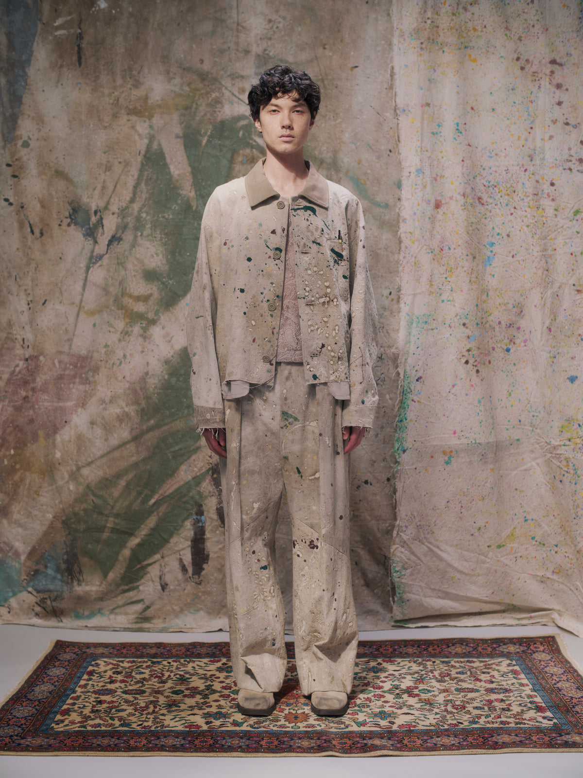 Dripping Two-Tuck Pants〝Conquest〟 Beige【Delivery in February 2027】