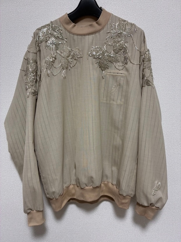Mock-Neck Layered Top〝Date with Dad〟 Beige【Delivery in February 2027】