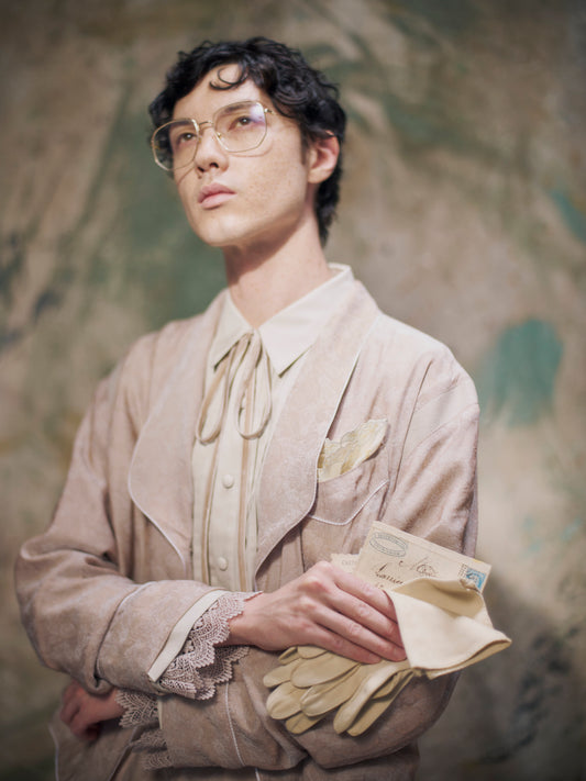 Jacquard Smoking Jacket Beige【Delivery in March 2027】