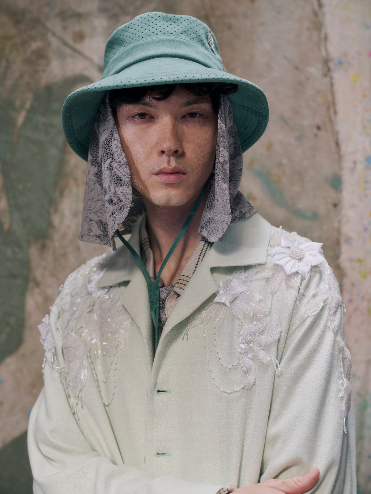 Open-Collar Blouson〝Date With Mom〟 Mint【Delivery in March 2027】