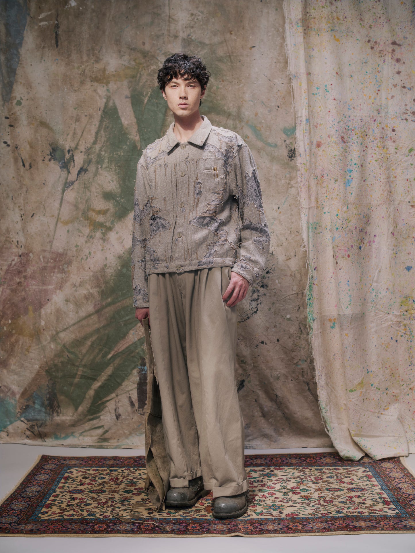 Crushed Blouson 〝In Bloom〟 Gray【Delivery in February 2027】