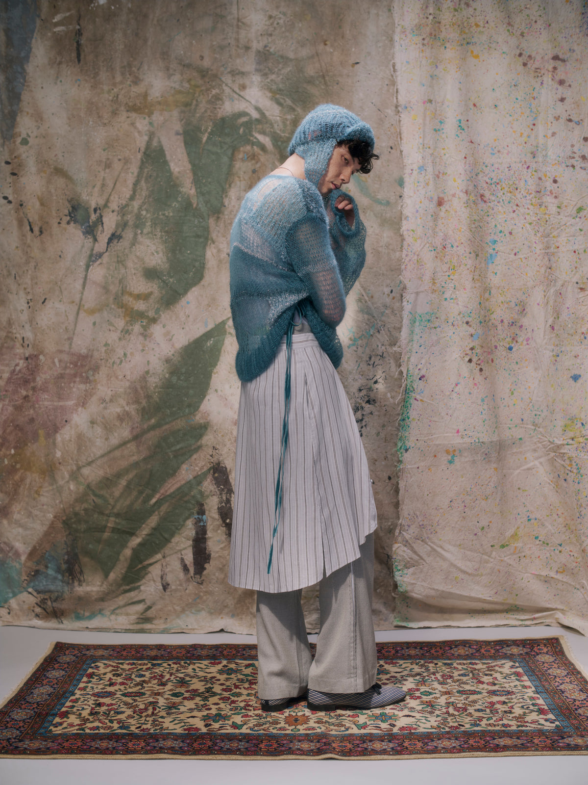 Waist-Wrap Shirt Apron Gray【Delivery in March 2027】