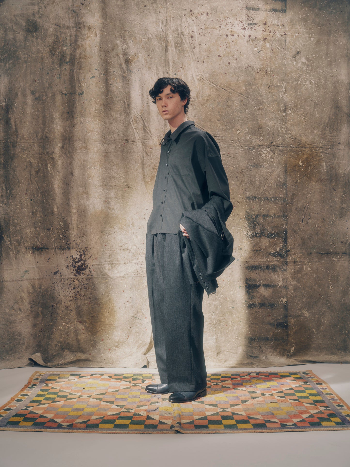 Embroidery Shirts charcoal 【Delivery in August 2026】