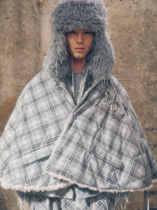 Shearling check cope coat 【Delivery in August 2026】