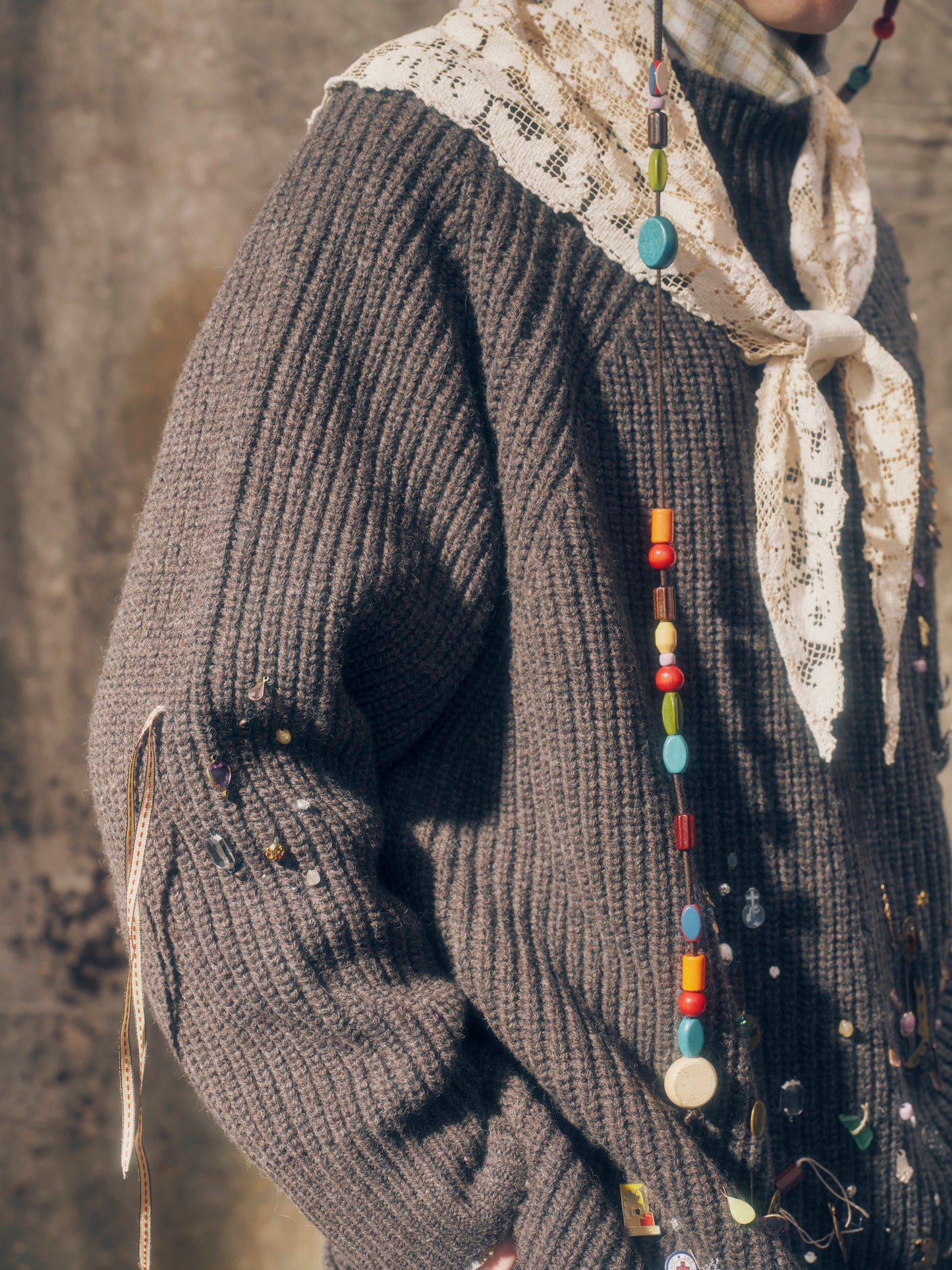 Lace scarf cream【Delivery in August 2026】