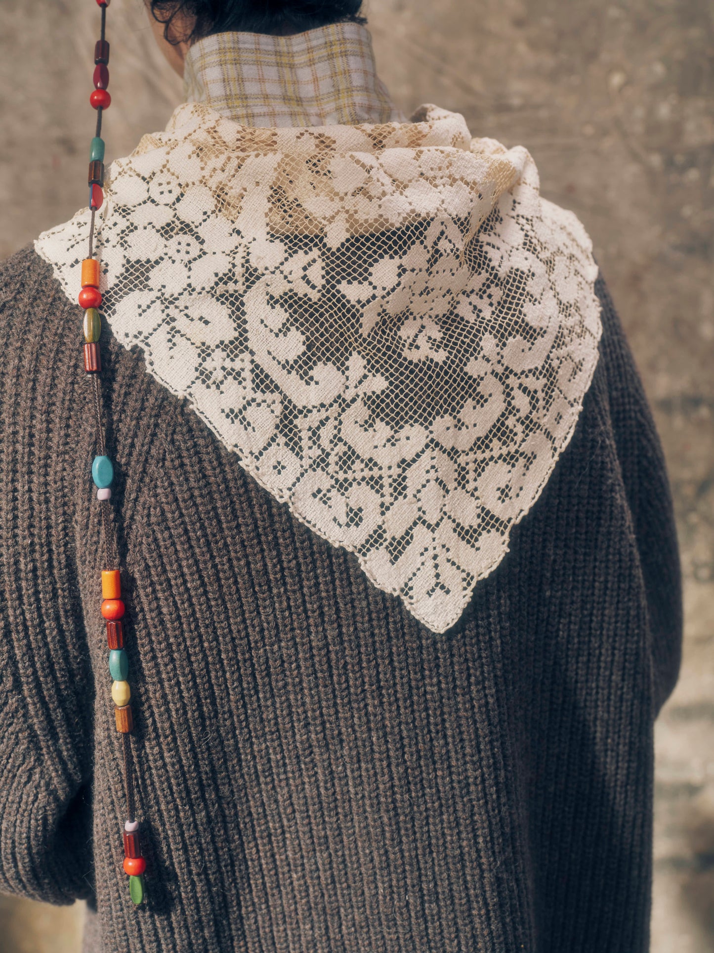 Lace scarf cream【Delivery in August 2026】