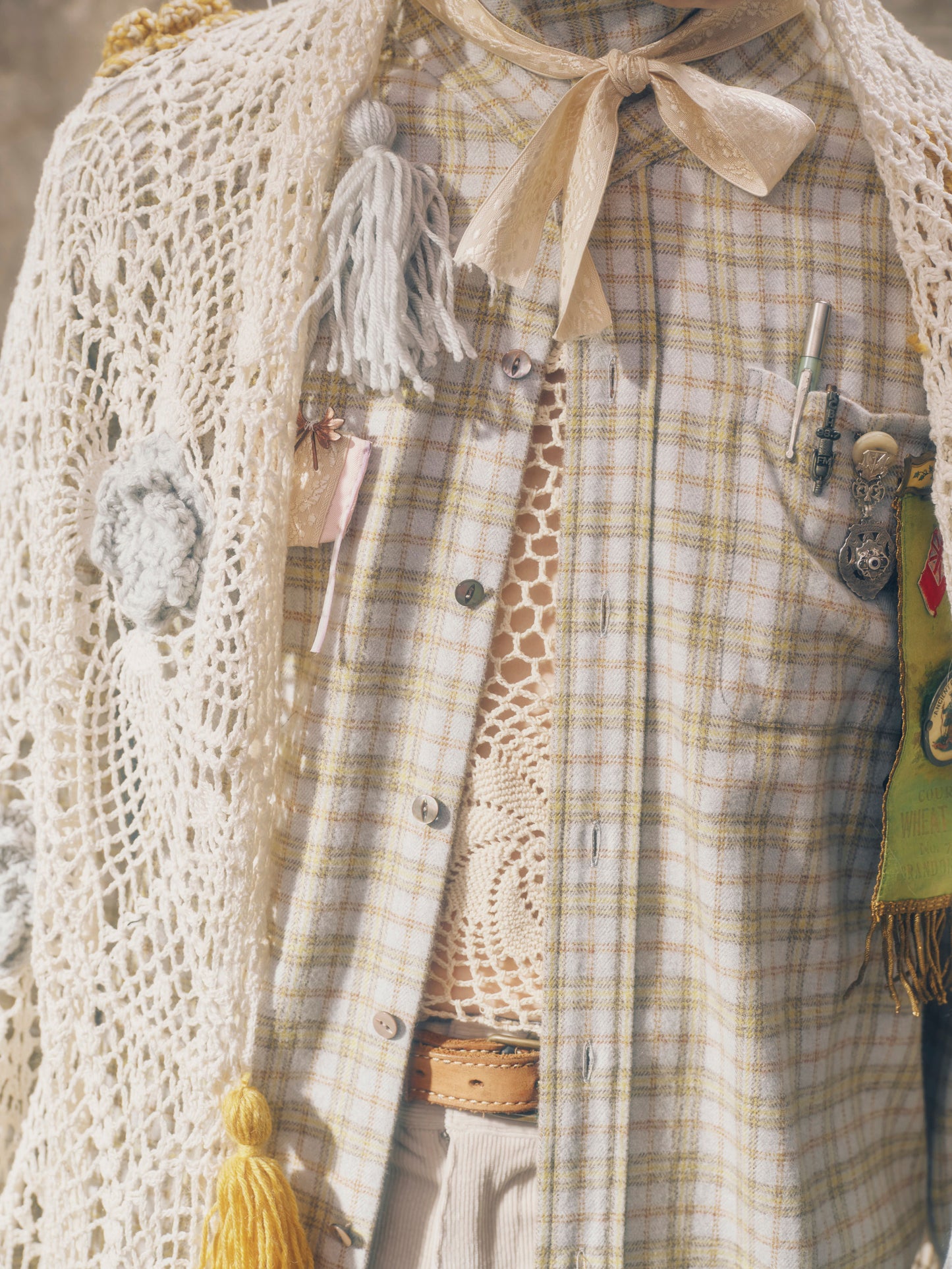 Lace - hem check shirt 【Delivery in August 2026】