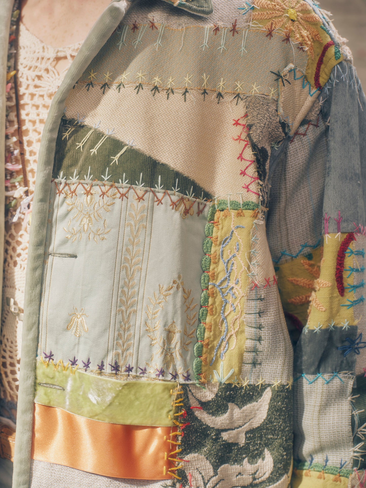 Patchwork shirt crystallized 【Delivery in August 2026】【One of a Kind】