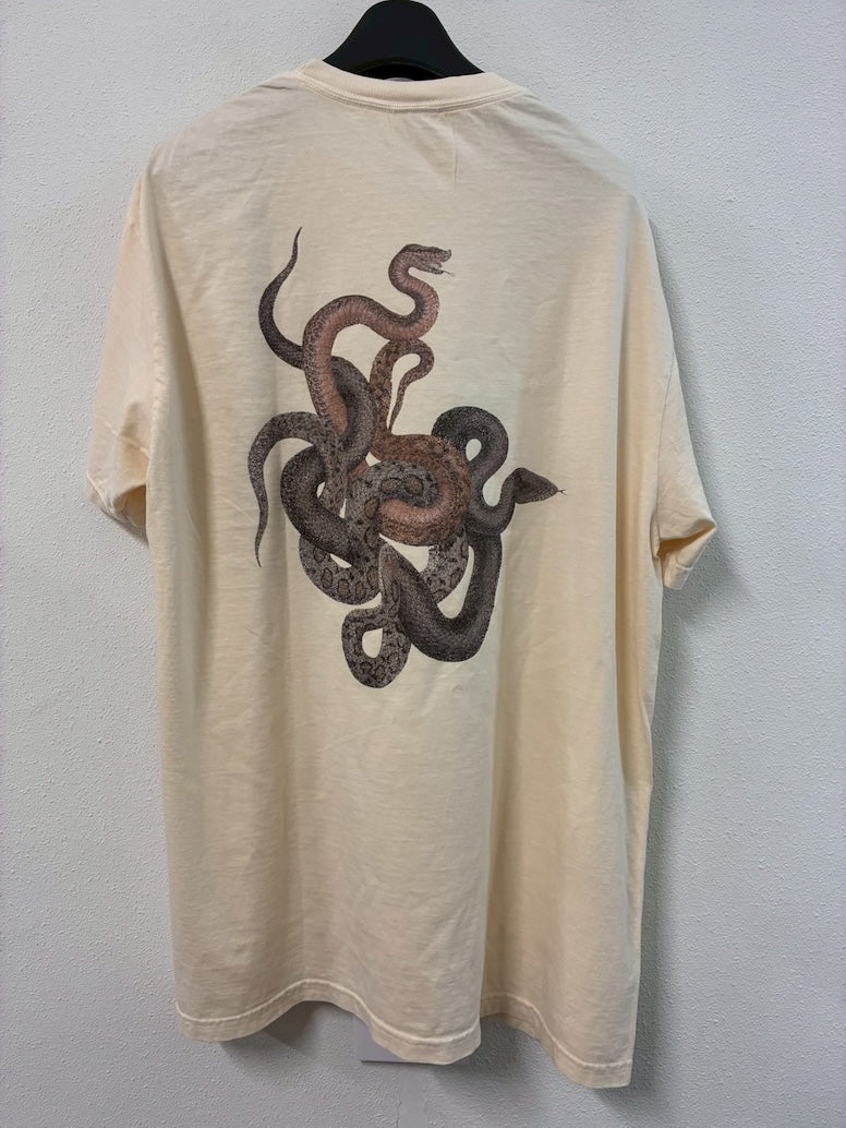 Snake Print T-Shirt Beige【Delivery in March 2027】